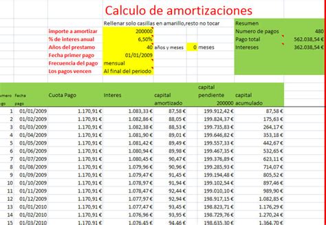 Calculadora hipotecas en Excel Descargar Gratis